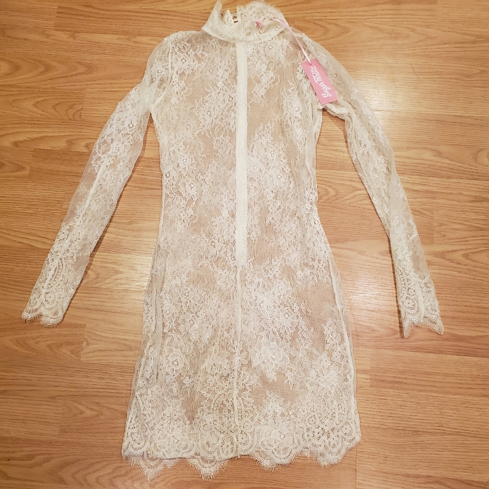 Sugar thrilled lace sheer dress